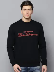 BEN SHERMAN Men Black Printed Sweatshirt