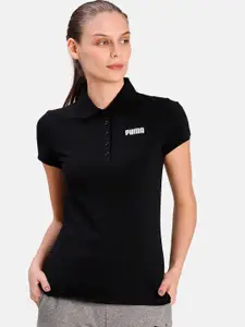 Puma Women Black Solid ESS Polo Top