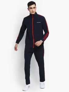OFF LIMITS Men Navy Blue & Red Solid Tracksuit