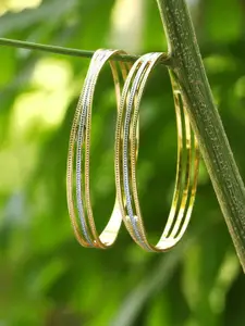 Adwitiya Collection Women Set of 2 24 CT Gold-Plated Handcrafted Bangles