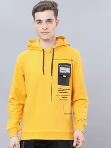 HIGHLANDER Men Yellow Printed Hooded Sweatshirt