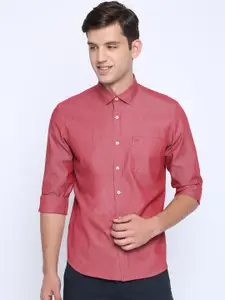 Basics Men Red Slim Fit Solid Casual Shirt