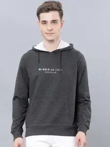 HIGHLANDER Men Grey Printed Hooded Sweatshirt