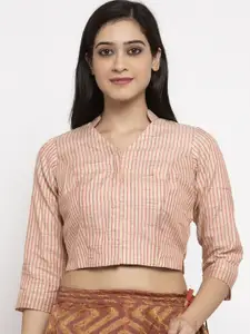 Ayaany Women Pink Striped Fitted Crop Top