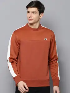 BEN SHERMAN Men Rust Orange Solid Sweatshirt