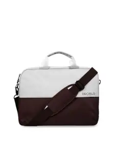 PROBUS Brown & White Colourblocked Laptop Bag