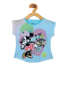 YK Disney Girls Blue Minnie Mouse Printed Top