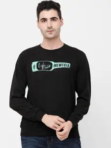 MADSTO Men Black Printed Sweatshirt