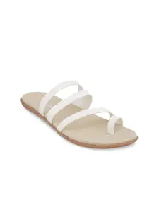 WALKWAY by Metro Women White Solid One Toe Flats