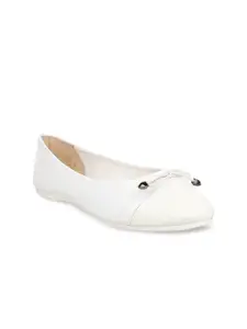 Sherrif Shoes Women White Solid Ballerinas