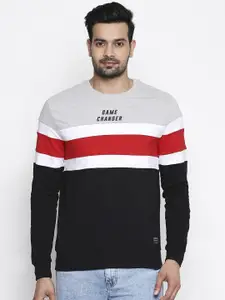 People Men Multicoloured Striped Sweatshirt