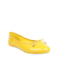 Sherrif Shoes Women Yellow Solid Ballerinas