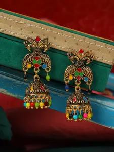ANIKAS CREATION Gold-Plated Contemporary Jhumkas