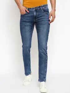 People Men Blue Skinny Fit Mid-Rise Clean Look Jeans