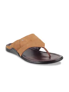 Mochi Men Tan Brown Solid Comfort Sandals