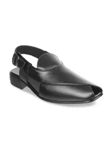 Mochi Men Black Solid Shoe Style Sandals