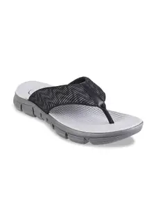 Metro Men Black & Grey Textured Comfort Sandals