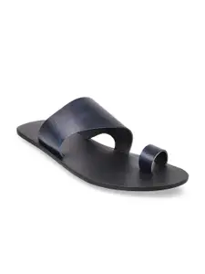 Mochi Men Blue Solid Comfort Sandals