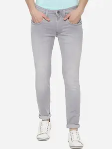 V Dot Men Grey Skinny Fit Mid-Rise Clean Look Jeans