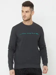 Sweet Dreams Men Charcoal Solid Sweatshirt