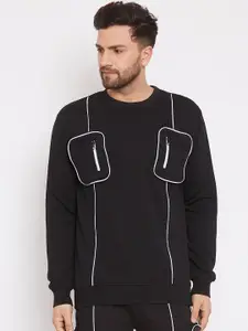 FUGAZEE Men Black Printed Sweatshirt