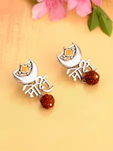 Voylla Silver-Toned Quirky Studs