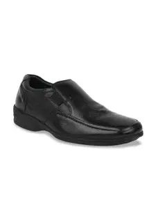Hush Puppies Men Black Solid Formal Leather Slip-On Shoes