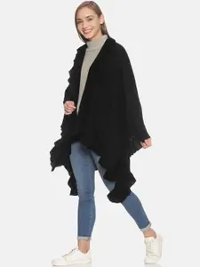 513 Women Black Solid Shrug
