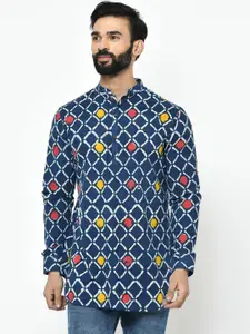 KISAH Men Printed Straight Short Kurta