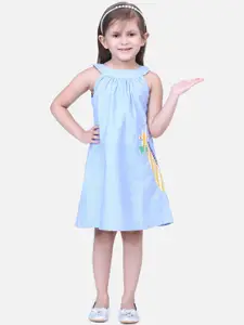 Fairies Forever Girls Blue Solid A-Line Dress