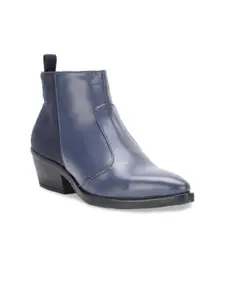 Bruno Manetti Women Blue Solid Heeled Boots