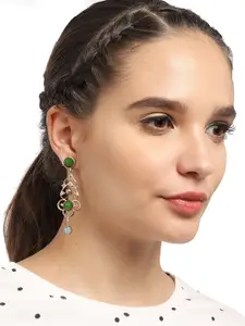 Golden Peacock Set of 2 Drop Earrings