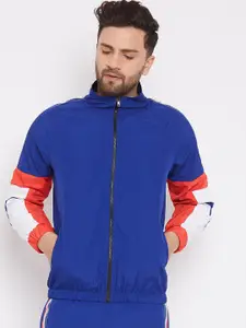 FUGAZEE Men Blue Printed Sporty Jacket