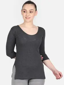 BODYCARE INSIDER Women Charcoal-Grey Solid Thermal Top