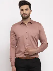 JAINISH Men Brown Slim Fit Solid Casual Shirt