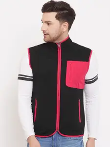 CHILL WINSTON Men Black Colourblocked Tailored Jacket