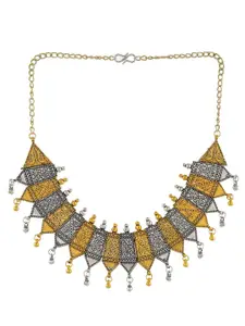 Silvermerc Designs Trendy Women Gold & Silver Plated Temple Design Necklace