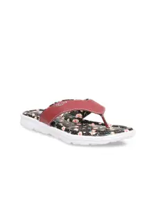 Carlton London sports Women Maroon Printed Thong Flip-Flops