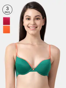 Susie Pack of 3 Solid Underwired Heavily Padded Push-Up Bra shy-com-127