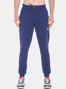 Flying Machine Men Blue Solid Straight-Fit Joggers