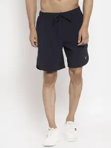 Invincible Men Navy Blue Solid Regular Fit Sports Shorts