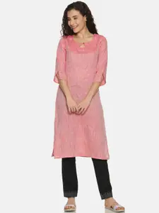 Ecentric Women Red Solid Eco-Friendly Hemp A-Line Sustainable Kurta