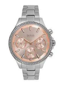 Hugo Boss Women Pink & Silver-Toned Analogue Watch 1502565