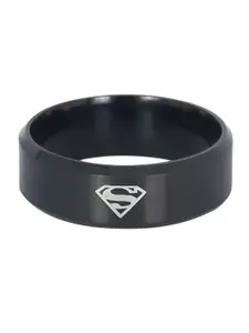 OOMPH Men Black Superman Broad Fashion Handcrafted Ring
