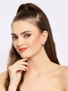 AVANT-GARDE PARIS Green Gold Plated Antique Contemporary Studs