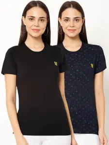 MACK JONNEY Women Multicoloured Solid Hood T-shirt