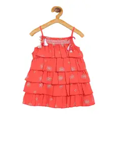 Nauti Nati Girls Red Printed A-Line Dress