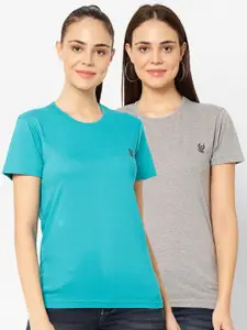 MACK JONNEY Women Pack Of 2 Solid T-shirts