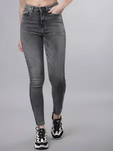 Tokyo Talkies Women Grey Slim Fit Mid-Rise Clean Look Stretchable Jeans