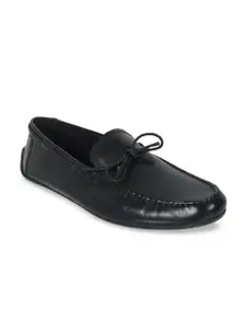 Clarks Men Black Leather Boat Shoes